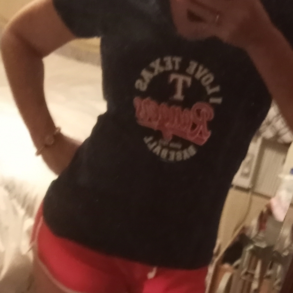 Texas Rangers navy blue shirt (worn twice).